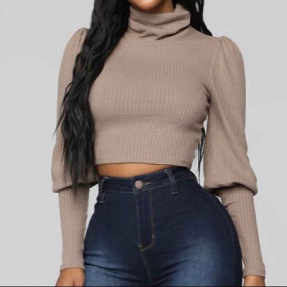 Up To My Neck Ribbed Top